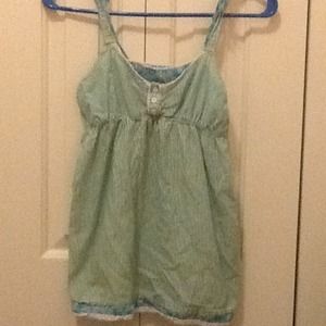 A green and white striped tank top kids size 14-16