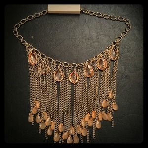 💕Peach and Gold drop necklace💕