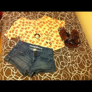 Orange/Red Orange Floral Top