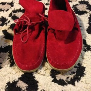 Red moccasin vans