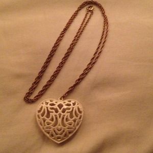 White Heart Necklace