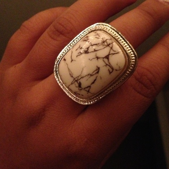 Splattered White/Black Ring