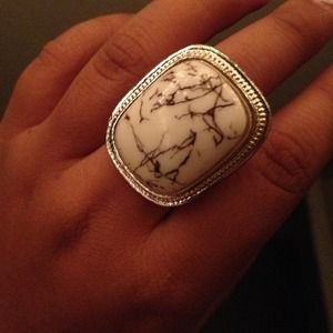 Splattered White/Black Ring