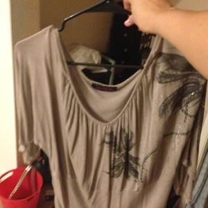 Tan middle sleeve top