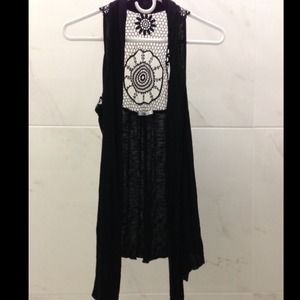 Black Vest Cardigan (not sure what it's called)