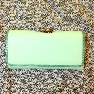 Neon / sea-foam green wallet
