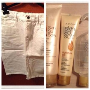 Reserved🚫Old navy denim skirt and lotion bundle