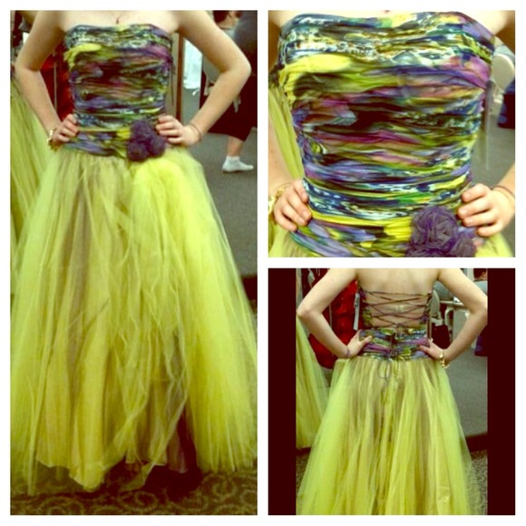 Purple/yellow multi-color prom/formal dress