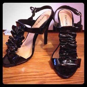 Paprika open toe heels