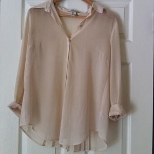 Sheer cream button down