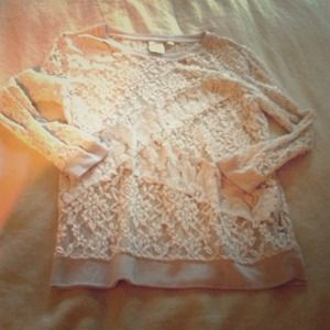 Gray lace Eloise top