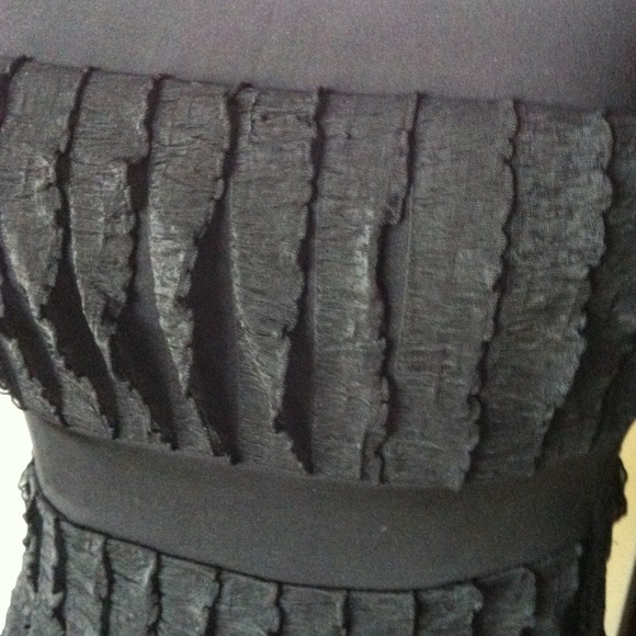 Pretty Strapless Black Ruffled Dress - Picture 3 of 3