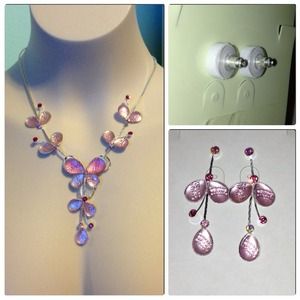 Pretty Baby Pink color Necklace & Earrings Set