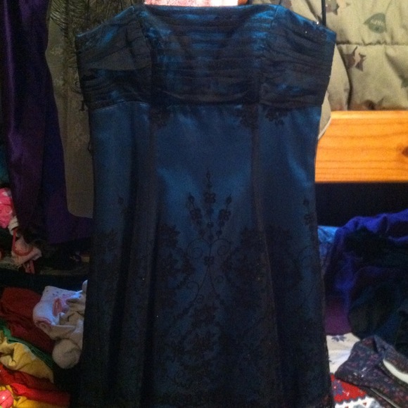 Dark Blue with Black Design Dress
