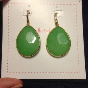 Stella & Dot Serenity Stone Drop earrings in jade