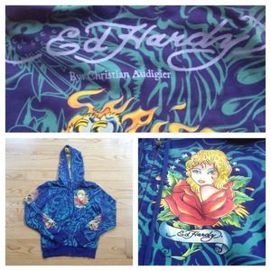👍MAKE ME AN OFFER👍Ed Hardy zip-up hoodie