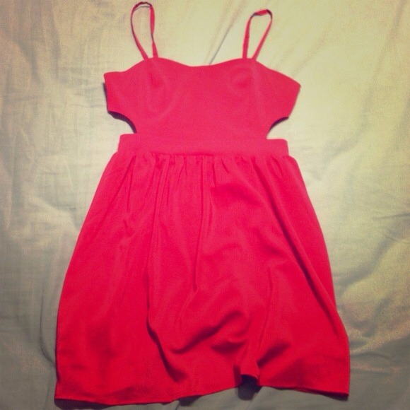 Hot Pink Cut-Out Mini Dress