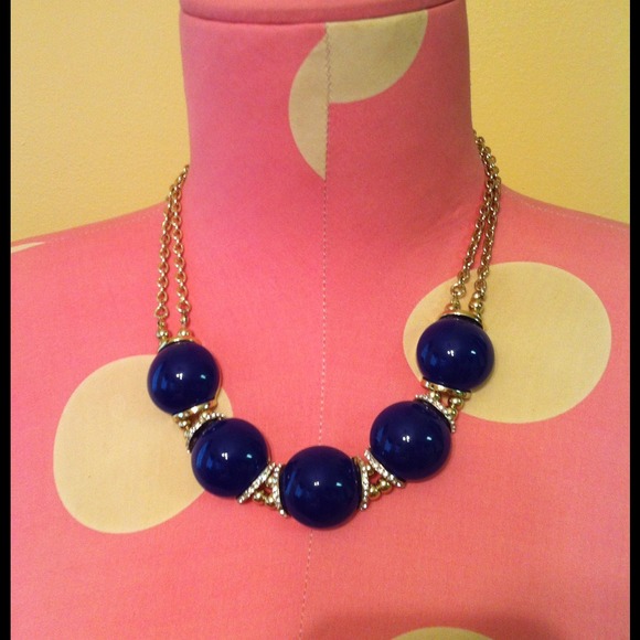 Cobalt blue colored necklace.