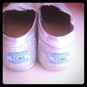 Silver Glitter Toms