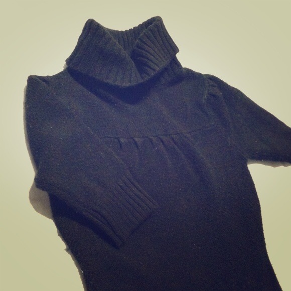 Black Casual Turtleneck Sweater