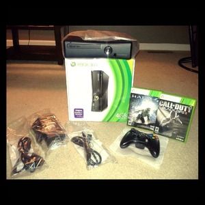 Xbox 360 Kinect Ready new with 2 newer games 2x