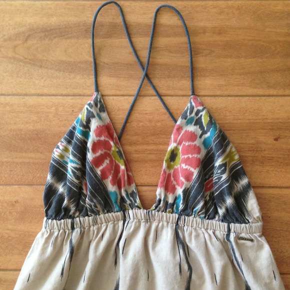 *SOLD* Aztec Tribal Beige Colorful Surfer Dress - Picture 2 of 4