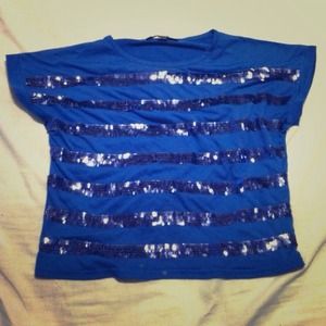 Cobalt Blue Sequined Party Top