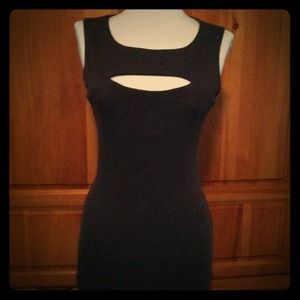 Charcoal bodycon dress with cut out