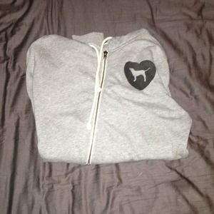 TRADED VS PINK GREY ZIP UP SWEATSHIRT SIZE M