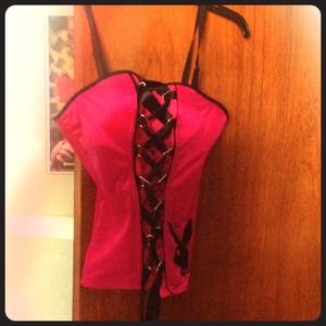 Pink playboy bunny corset