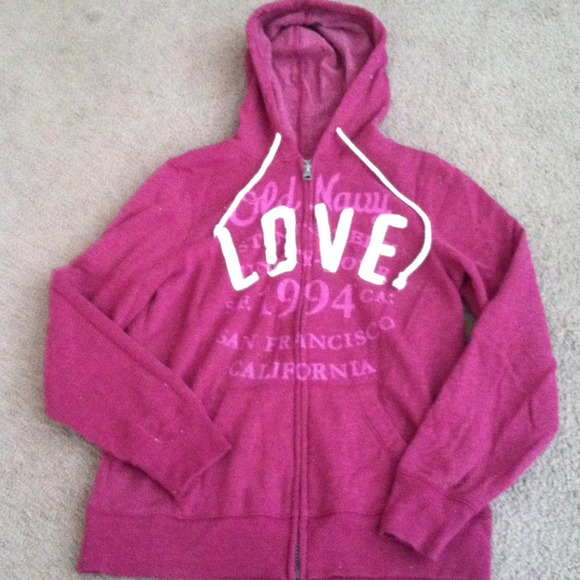 Purple Old Navy LOVE Hooded Sweatshirt