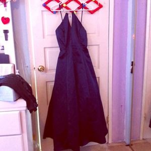 Navy blue halter prom dress never worn