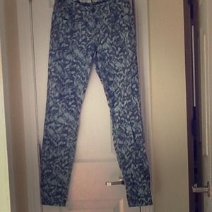 Blue & Gray Printed Skinnies