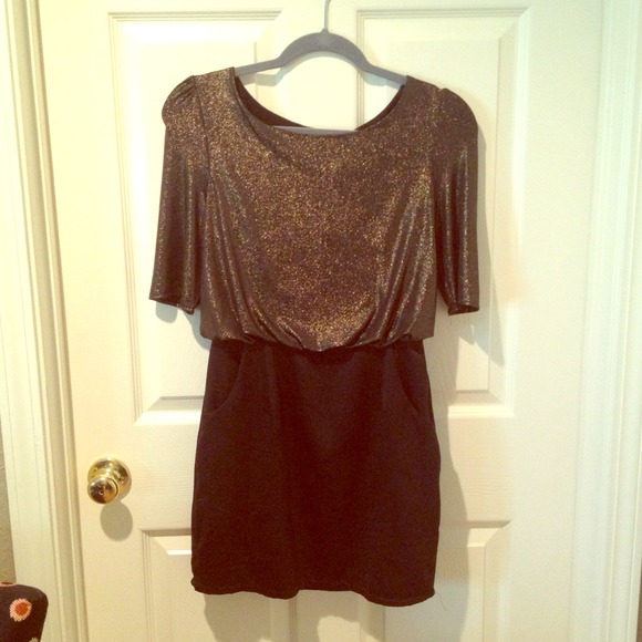 Gold and Black Party Dress