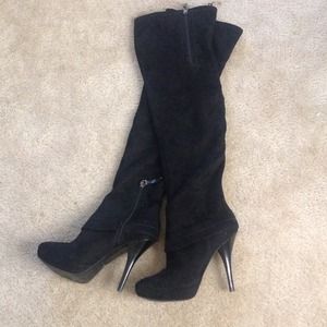 Black high heel boots