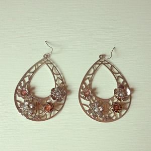 Silver flower earrings