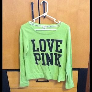 Lime green Victoria Secret Pink Pullover. Size M.