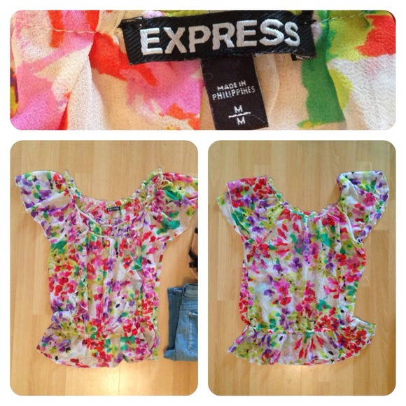🚫Sold🚫🌟Host pick🌟Express top sz M. Sheer - Picture 2 of 4