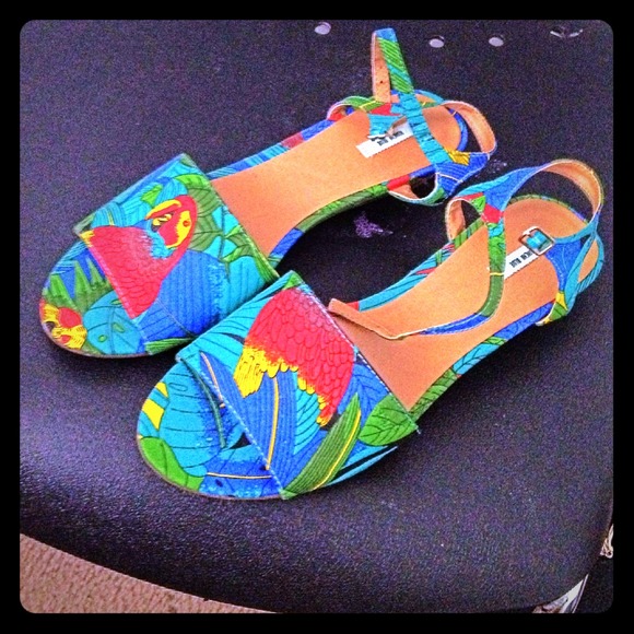 Colorful Rainforest Strap sandals.