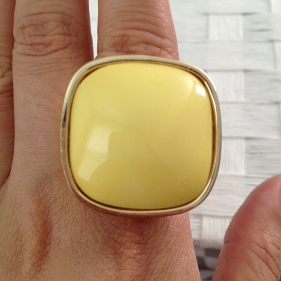 Bold yellow and gold tone ring.