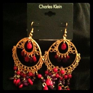 🎀Fuchsia and Purple chandelier Earrings🎀