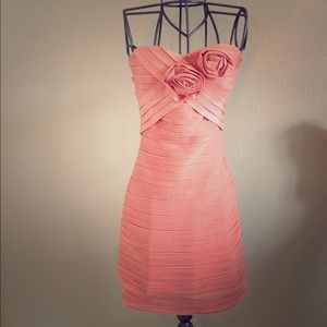 Glamorous rosé colored evening dress