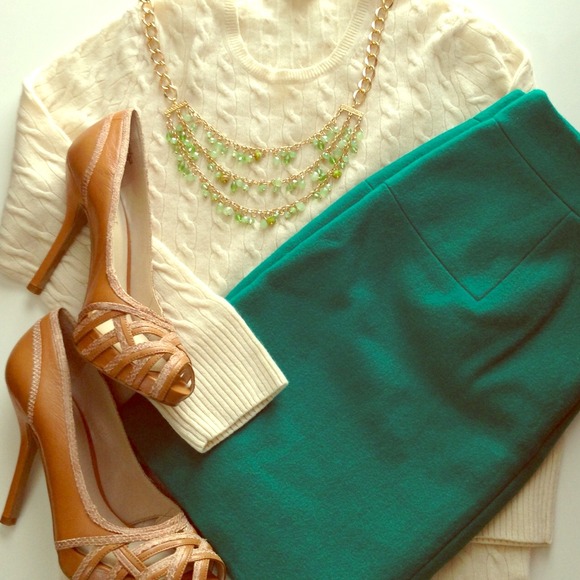 Mint tear drop necklace