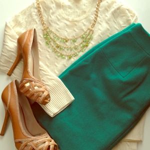 Mint tear drop necklace