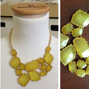 NWOT yellow and gold statement necklace