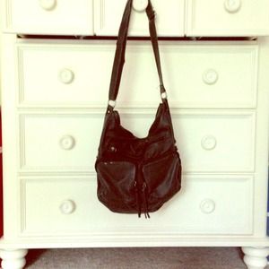 Faux leather black bag