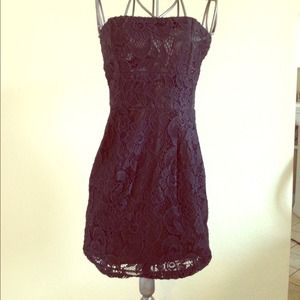 Black lace cocktail dress