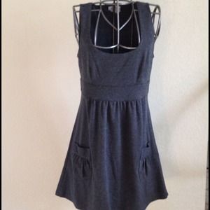 Cute librarian inspired gray cotton dress