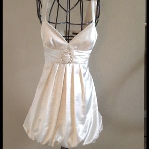 Glitzy ivory short cocktail dress