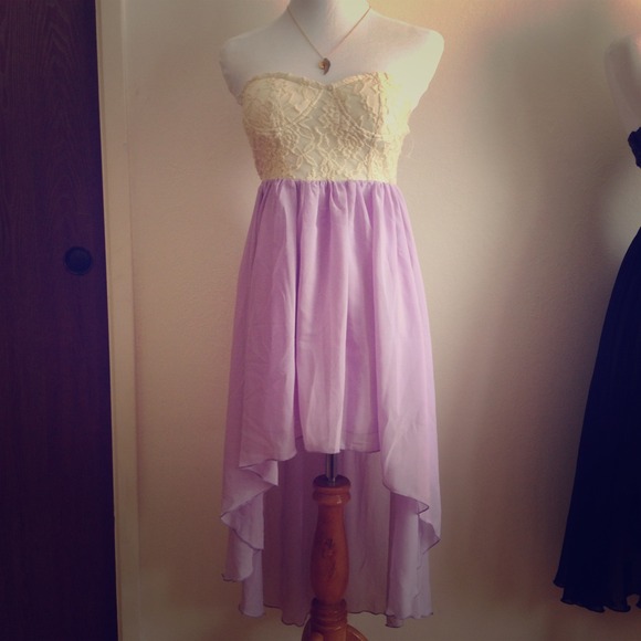 Lilac high low lace dress